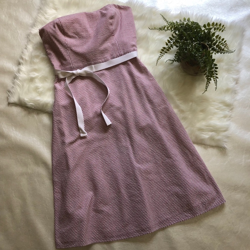 Ann Taylor Loft strapless seersucker dress